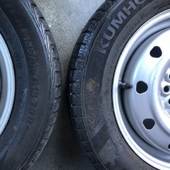 冬タイヤ ★ 155/65R13 ★ バリ山4本組 ★ PCD100と114.3のマルチホイール付き ★ 軽自動車 コンパクトカー用の画像