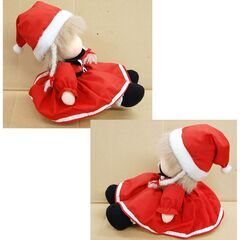 レトロ KITTEN&KID 女の子 人形 サンタガール 高さ約20cm クリスマス 座りポーズ 少女 サンタ帽 ぬいぐるみ 札幌市 清田区 平岡の画像
