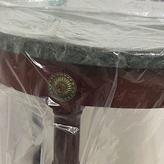 天然大理石 サイドテーブル 丸型 昭和レトロ グリーン系 家具 インテリア レトロ ヴィンテージ モダン ヨーロピアン 20年以上前の画像