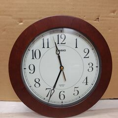 掛け時計　カシオ 掛時計 IQ-126　濃茶木　流れるように動く...