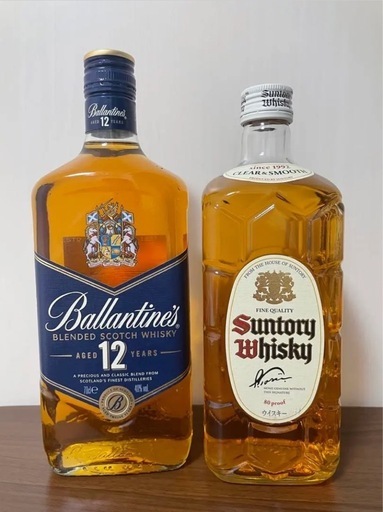 バランタイン12年700mlとサントリー白角700mlの2本セット
