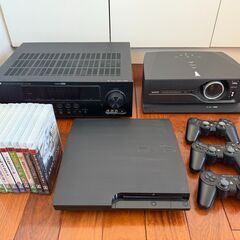PS3、プロジェクタ、アンプのセット