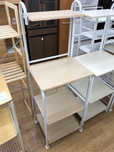 ★ジモティ割あり★  レンジ台 ナチュラル H142×W48×D41 クリーニング済み KJ7274