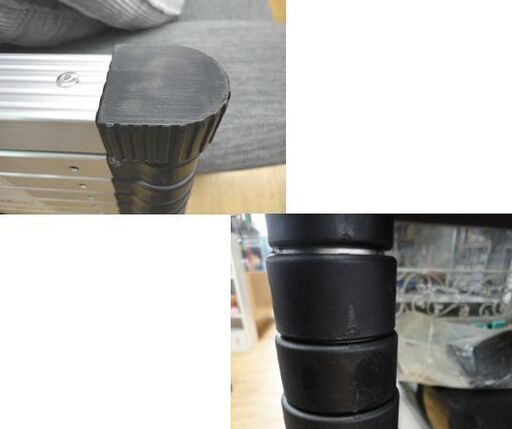 アルミ伸縮ハシゴ 2.6m 9段 耐荷重150kg 安全装置付き 折りたたみ スライド式 札幌 西岡店