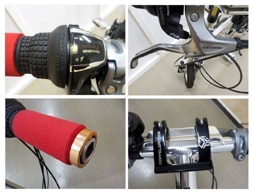 DIBAR製 自転車 ミニバイク タイヤサイズ10インチ カスタム仕様 前後ディスクブレーキ 変速付き シルバー×レッド MINIBIKE 西岡店
