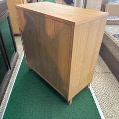 【愛品館八千代店】無印良品　木製キャビネット　オーク材　補修ありの画像