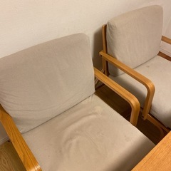 受け渡し予定あり：無印良品リビングでもダイニングでもつかえるテーブル椅子セットの画像