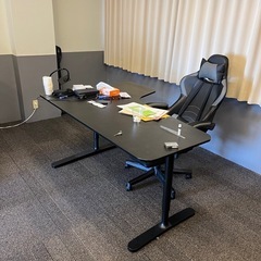 L形オフィスデスク IKEA購入 イス付き