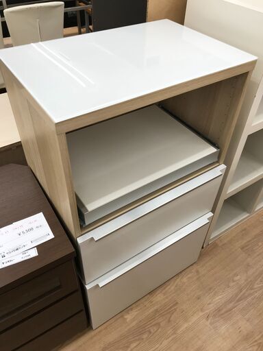 ★ジモティ割あり★  レンジ台 ホワイト H104×W60×D40 クリーニング済み KJ7276