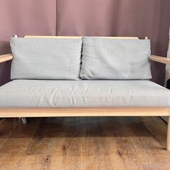 家具 生活家具 日進木工　2人掛けソファー　グレー×ブラウン