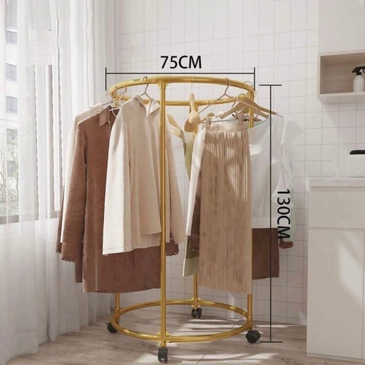 ハンガーラック 洋服屋用 円形 衣類ラック 物干し 　ロココ　アンティーク調