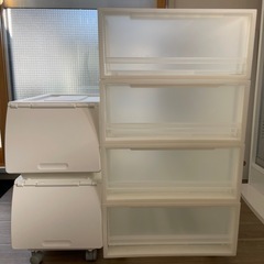 無印良品 ポリプロピレン収納ケース 4個 ニトリ Nフラッテ ハ...