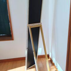 スタンドミラー 木製風 ホワイトの画像