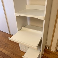 食器棚 キッチンボード レンジボード レンジ台ホワイト 白の画像