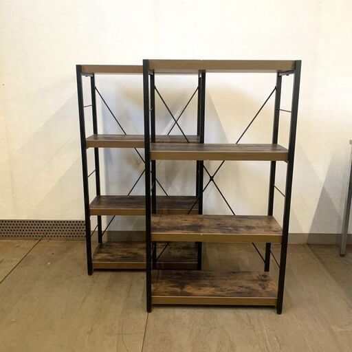 伊勢崎店【現状品】gi12-9 棚 ブラウン ※剥れキズあり