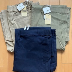新品ストレッチワイドパンツＬ3本