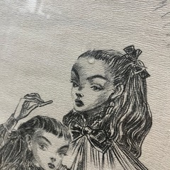 絵画　金子國義　不思議な国のアリス　モノクロ　サイン入りの画像