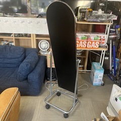 【美品‼️】キャスター付きミラー 角度調整可能♪ 姿見 鏡 ステンレス製の画像