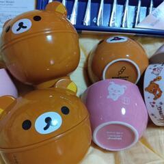 リラックマ他中古食器まとめ売り、新品スプーンフォークセットの画像