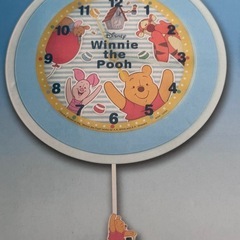 新品　掛け時計　プーさんプラチナムザッカスイングウォールクロックの画像