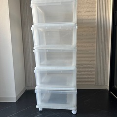 プラケース　収納　ワゴン　可動式　棚　