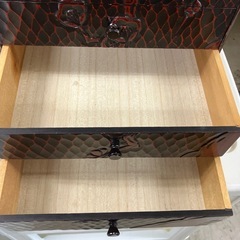 ☆値下げ☆K2412-342 鎌倉彫り 小引き出し 5段 キズ汚れ有りの画像