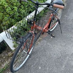リサイクルショップどりーむ鹿大前店　No1807 折りたたみ自転車　26インチ　ギア切替付き　ライト付き　カゴ付き　このサイズで折りたたみ♪　便利♪の画像