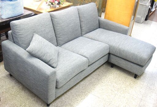 ★美品!★ニトリ ファブリックカウチソファー グレー【モノ市場 安城店】