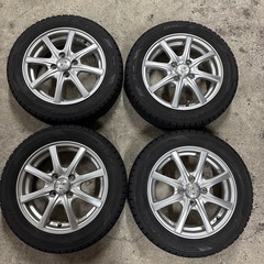 軽自動車などに　155/65R14 アルミホイールスタッドレスタイヤ4本セット　溝あり