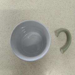 難あり　金継ぎ用　割れたマグカップ　1個　グレー色の画像