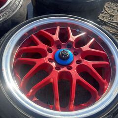 【福岡県みやま市】希少　レア　レーシングスパルコ　RACING SPARCO 15インチ6.5J 4穴PCD100/114.3マルチ中古アルミホイール4本セット【管理番号　その他007】の画像