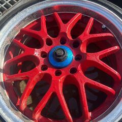 【福岡県みやま市】希少　レア　レーシングスパルコ　RACING SPARCO 15インチ6.5J 4穴PCD100/114.3マルチ中古アルミホイール4本セット【管理番号　その他007】の画像