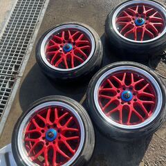 【福岡県みやま市】希少　レア　レーシングスパルコ　RACING SPARCO 15インチ6.5J 4穴PCD100/114.3マルチ中古アルミホイール4本セット【管理番号　その他007】の画像