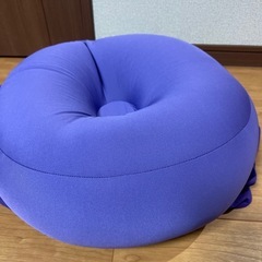 枕　ビーズクッション　紫　快眠生活の画像