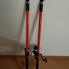 DAIWA、SHIMANOリール、バック付き投げ釣りセットです
