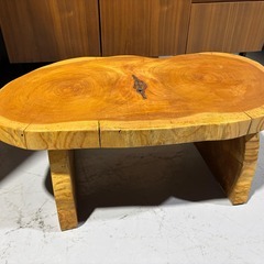 天然木一枚板 座卓ローテーブル 重厚 センターテーブル 幅90cm Used/キレイ