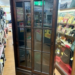 ☆ジモティー割引有☆ 勇峰工芸/ｽﾗｲﾄﾞ扉付き書棚