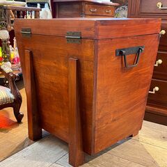 アンティーク 道具箱 木箱 収納箱 小道具 木製×アイアン金具 横幅50cm奥行36.5cm高さ97cm★買取帝国 志木店の画像