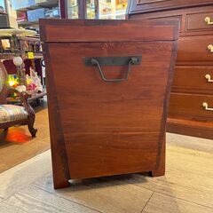 アンティーク 道具箱 木箱 収納箱 小道具 木製×アイアン金具 横幅50cm奥行36.5cm高さ97cm★買取帝国 志木店の画像
