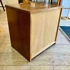 3段チェスト ローチェスト サイドチェスト 木製 茶色  ブラウン 幅50cm 奥行40cm 高さ50cm★買取帝国 志木店の画像