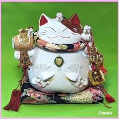 (ご予約決定)縁起物●道楽堂 猫舎本舗★招福 にぎやか 招き猫★...