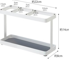 【美品】山崎実業 ドライヤー&ヘアーアイロンスタンド タワー ホワイト 2284の画像