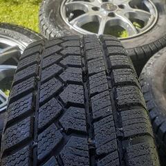 軽自動車用スタッドレスタイヤ+アルミホイール 155/65R13 バリ山 4本セット 2021年製の画像
