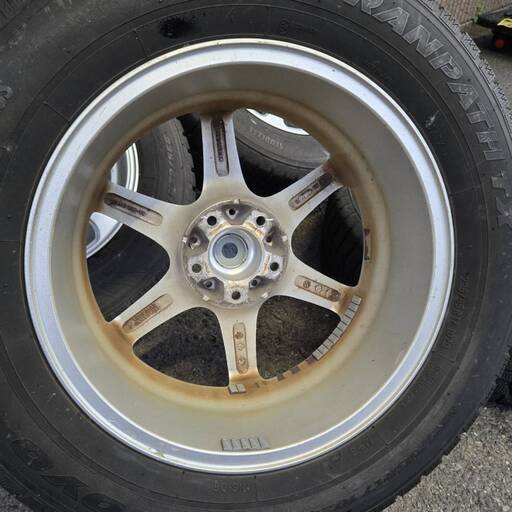 ～SOLD！～【中古品】ホイール ＆ スタッドレスタイヤ 4本セット 17x7.0J 5-114.3 +38 225/65-17　ハリ