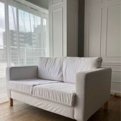 IKEA 2人掛けソファ 白カバー付き　美品