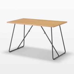 【無印良品】木製折りたたみテーブル・オーク材突板・幅１２０ｃｍ 