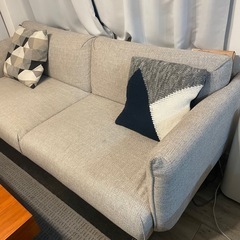 美品 イケア エップラリード 3人掛けソファ　グレー