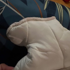 クマ耳付きモコモコカバーオールピンクの画像