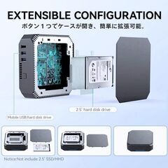 新品 ミニPC N100 メモリ16GB SSD512GB Firebat AK2 PLUS windows11の画像