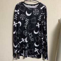 NieR CLOTHING 黒 ロングTシャツ ロンＴ  パンク...